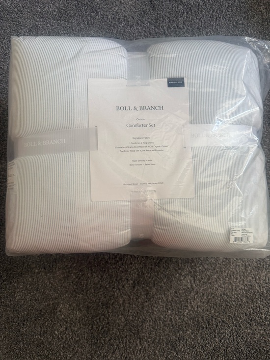 Boll & Branch Other - Comforter set Boll & Branch Light Gray Pinstripe